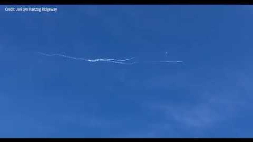 Raw Video - Chinese spy balloon shot down off the Carolina coast